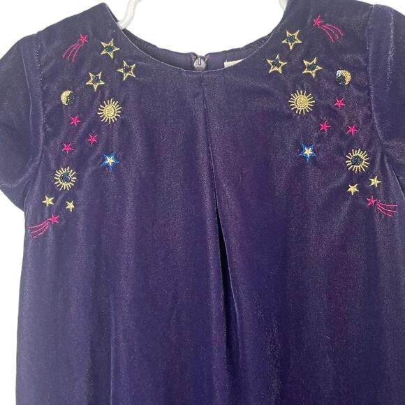 Mini Boden Toddler Girls Purple Velvet Short Sleeve Dress Size 3-4 Years - Picture 2 of 6